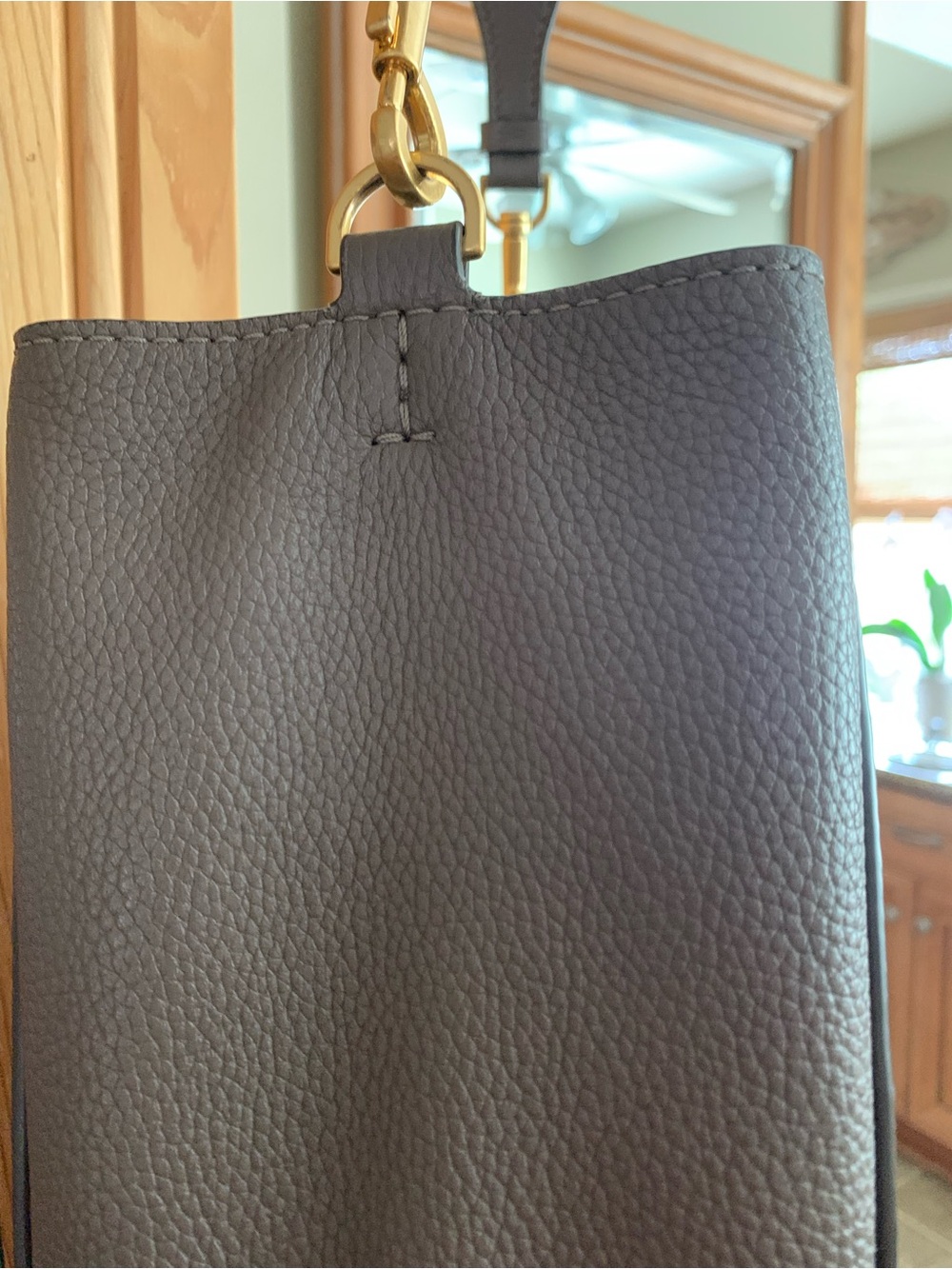 Tory Burch Taupe Pebbled Leather Shoulder Bag - Picture 9 of 16